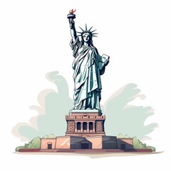 Obraz premium Illustration of the liberty statue, Ia generated