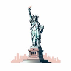 Fototapeta premium Illustration of the liberty statue, Ia generated