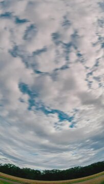 Time lapse of the summer sky with clouds shot with  fisheye lens