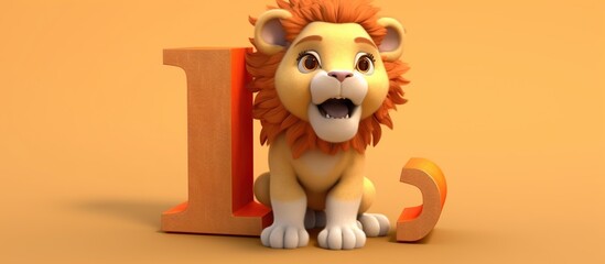 lion learning alphabets cute and cute cartoon animal letters