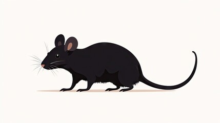  a black rat standing on its hind legs and looking at the camera.  generative ai