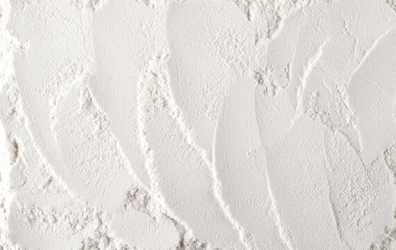 Wheat flour texture and background, top view
