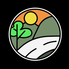 Mountain Illustration vector graphic for t shirt and other uses. outdoor adventure.