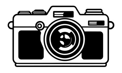 Old fashioned camera vector