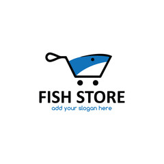 fishing store logo design vector