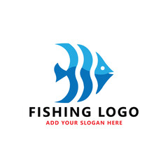 fishing store logo design vector