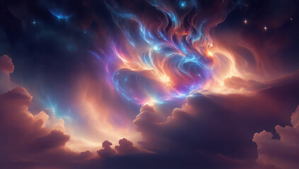 An otherworldly wallpaper resembling a mystical nebula in space - AI Generative