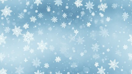 Naklejka na ściany i meble a blue background with snow flakes and snow flakes. generative ai