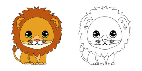 lion cartoon colorbook