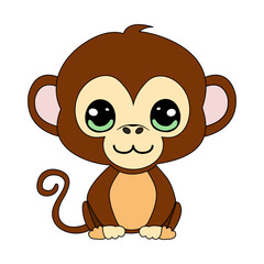 Cartoon cute monkey animal