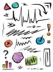 hand drawing mixed geometric shapes