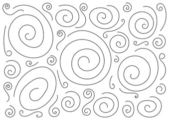 hand drawing spiral shape design