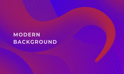 Abstract blue and purple liquid wavy shapes futuristic banner. Glowing retro waves vector background