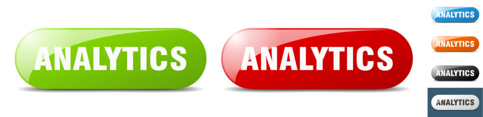 analytics button. key. sign. push button set