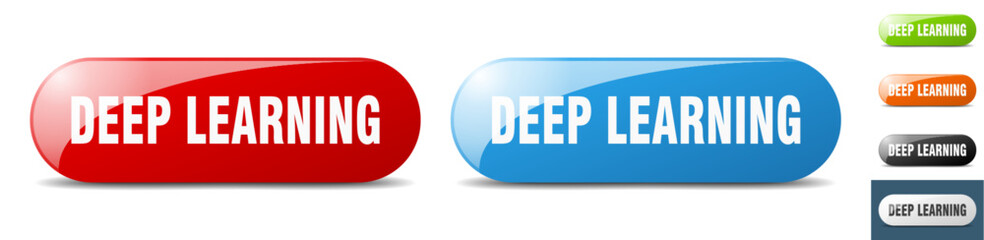 deep learning button. key. sign. push button set