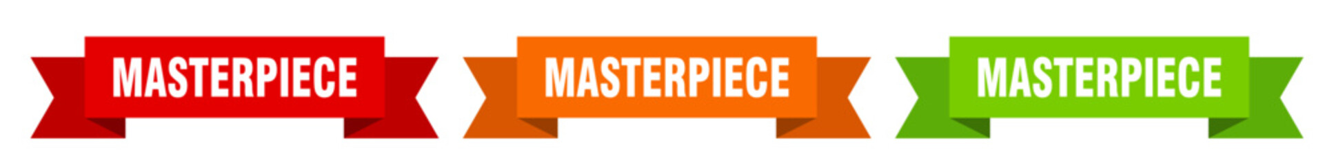 masterpiece ribbon. masterpiece isolated paper sign. banner