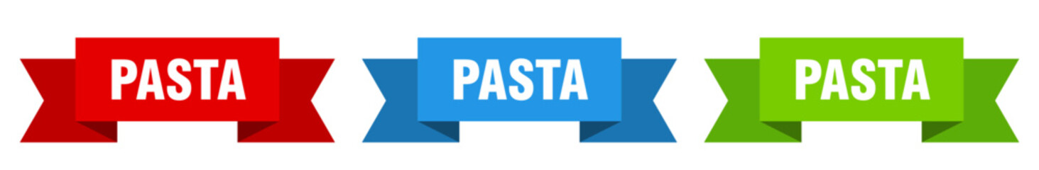 pasta ribbon. pasta isolated paper sign. banner