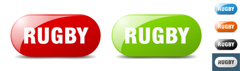 rugby button. key. sign. push button set
