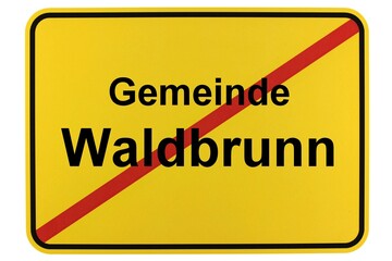 Illustration eines Ortsschildes der Gemeinde Waldbrunn in Hessen