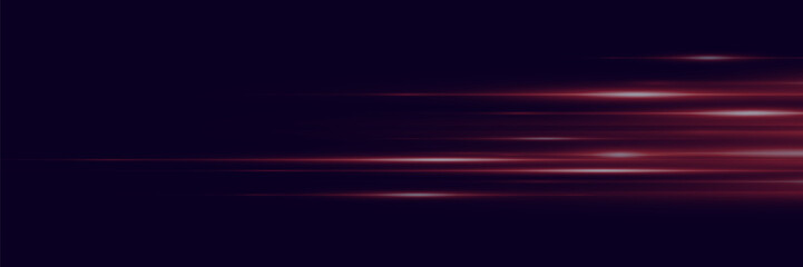Speed ​​of neon lines. Movement of lines and light on a dark background