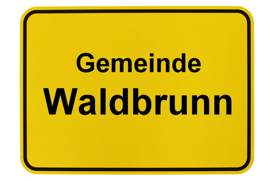 Illustration eines Ortsschildes der Gemeinde Waldbrunn in Hessen