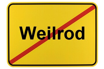 Obraz premium Illustration eines Ortsschildes der Gemeinde Weilrod in Hessen