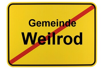 Illustration eines Ortsschildes der Gemeinde Weilrod in Hessen