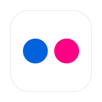 Flickr app icon. Popular online photo-sharing site