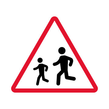 Icon of children running to school. Careful kids, the badge is for the school grounds. EPS10