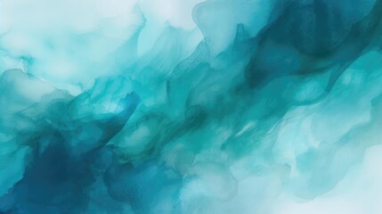 Abstract watercolor paint background teal color blue and green