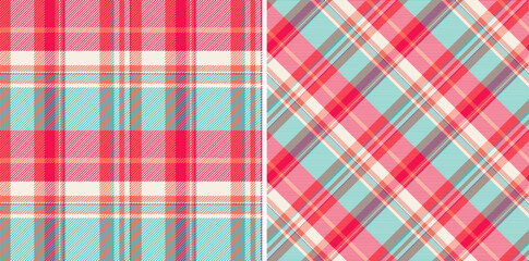 Plaid fabric texture of vector tartan background with a textile seamless check pattern.
