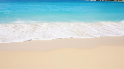 beautiful sandy beach and soft blue ocean wave 