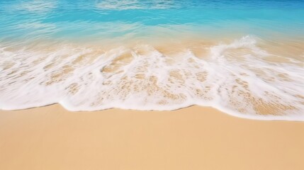 Fototapeta na wymiar beautiful sandy beach and soft blue ocean wave 