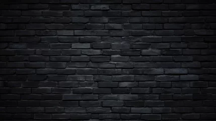 Poster Mur de briques black brick wall dark background for design 
