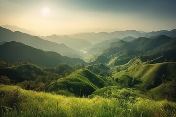 Naklejka premium mountain landscape in the morning