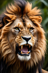 Naklejka premium lion head portrait