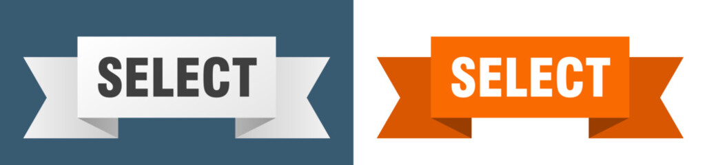 select ribbon. select isolated paper sign. banner