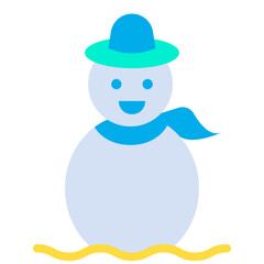 Flat Snowman icon
