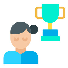 Flat Best Woman trophy icon