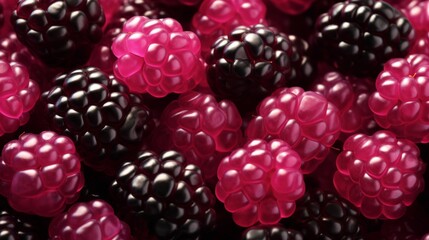 A close up of a bunch of raspberries