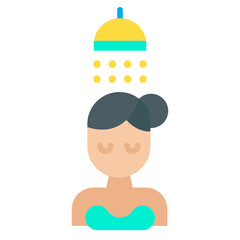Flat Woman Shower icon
