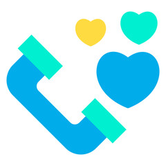 Flat Valentine Call icon