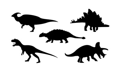 dinosaurs silhouettes set
