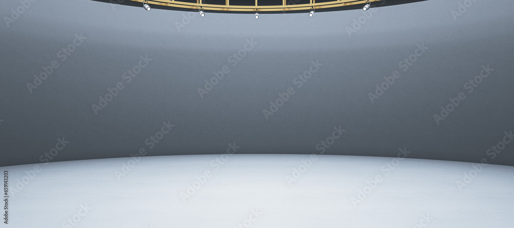 Poster empty modern concrete interior with mock up place. 3d rendering.