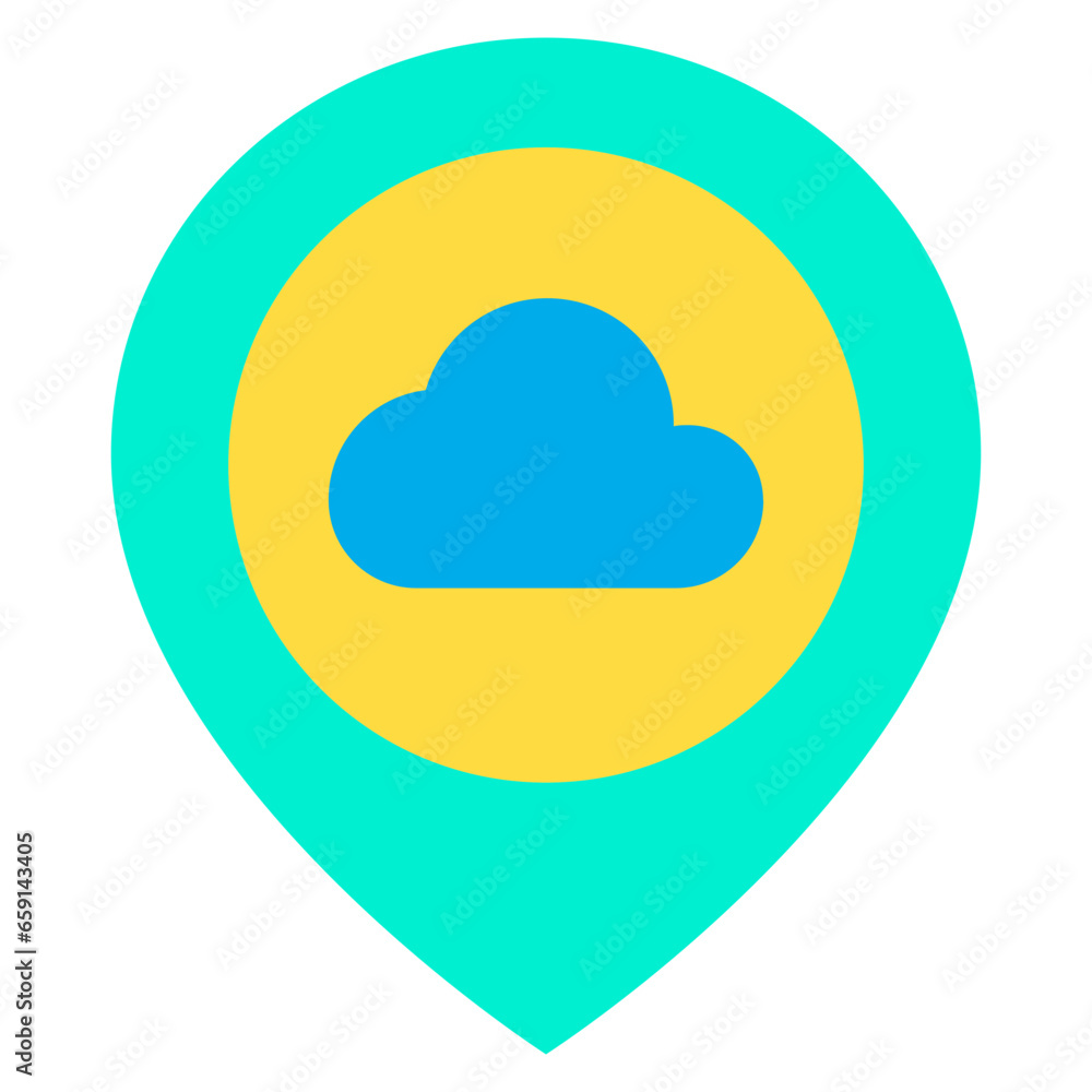 Wall mural Flat Clouds Placeholder icon