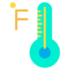 Flat Fahrenheit icon