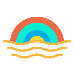 Fototapeta na wymiar Flat Love Rainbow icon
