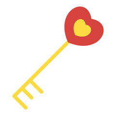 Flat Heart Key icon