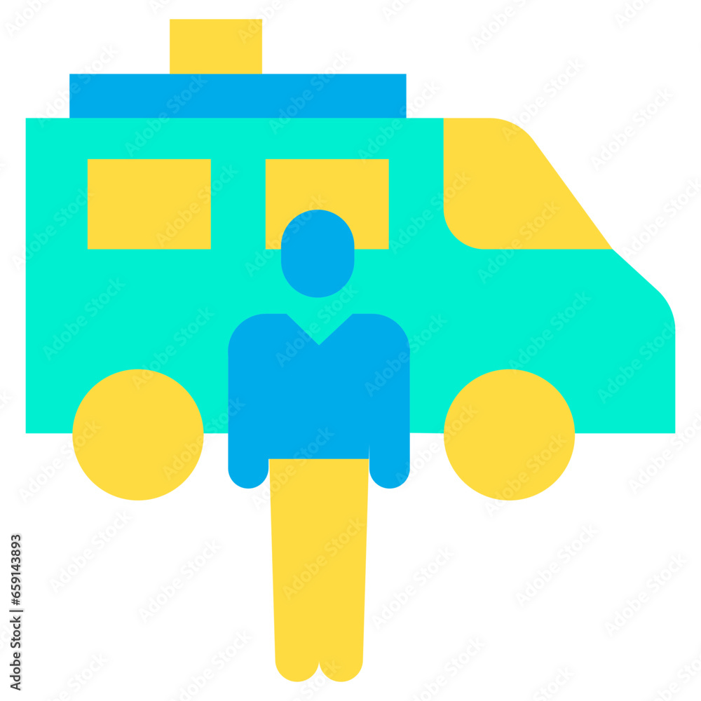 Poster Flat Van driver icon