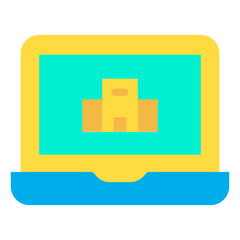 Fototapeta premium Flat Laptop Hotel icon